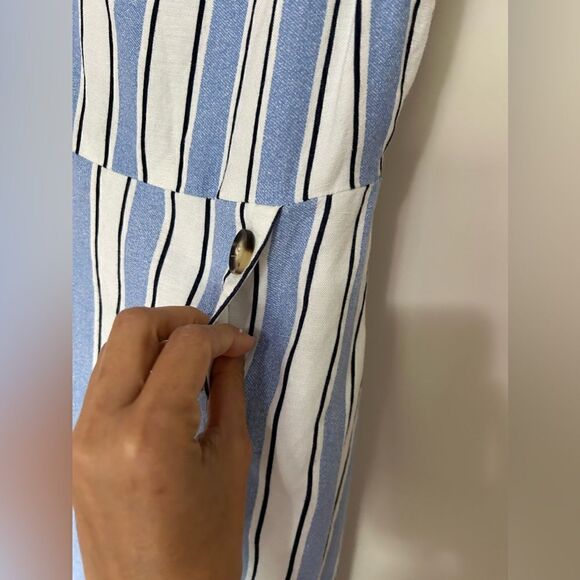 New Express Stripped Linen Dress - Picture 2 of 9